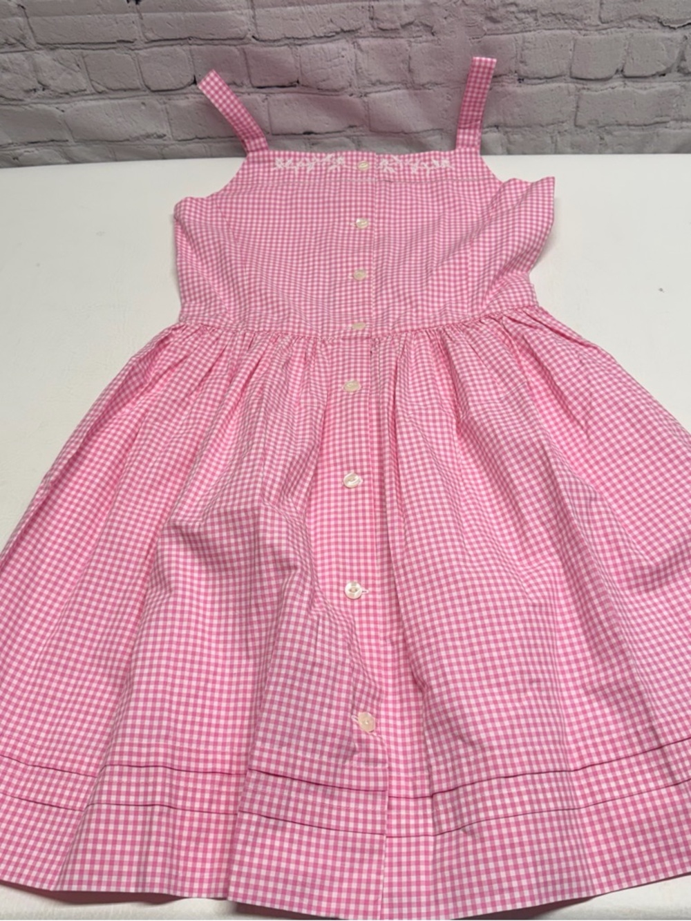Polo by Ralph Lauren girls Pink Gingham Button-Front Sundress Sz 14 NWT - Picture 10 of 10